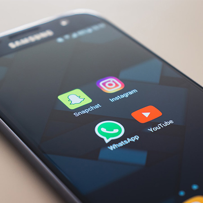 Social media apps on a phone